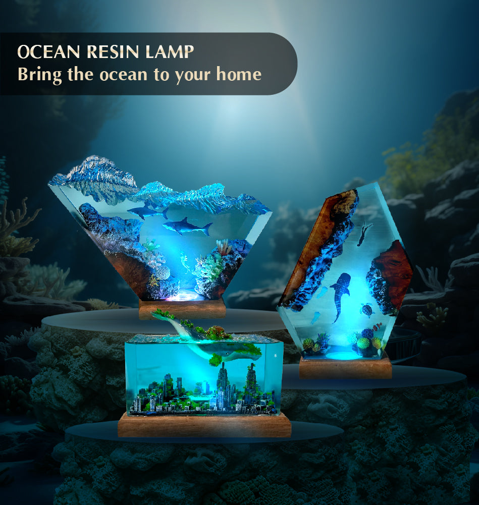 Ocean resin lamp