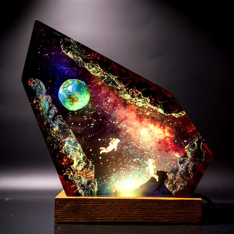 Astronaut galaxy resin night light