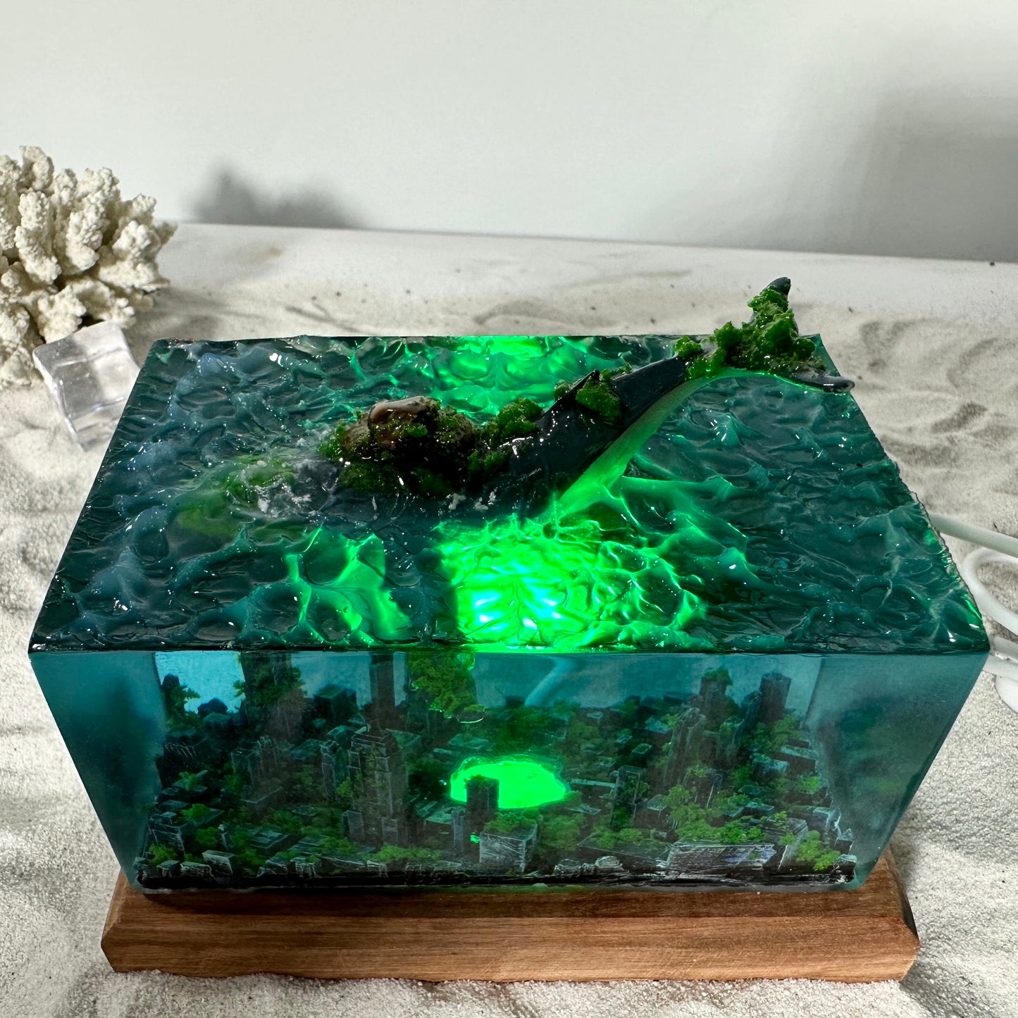 Giant Humpback Whale resin lamp