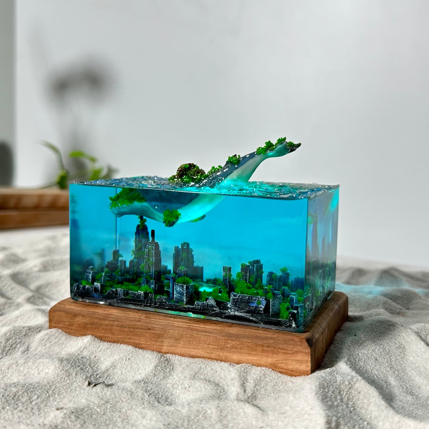 Giant Humpback Whale resin lamp